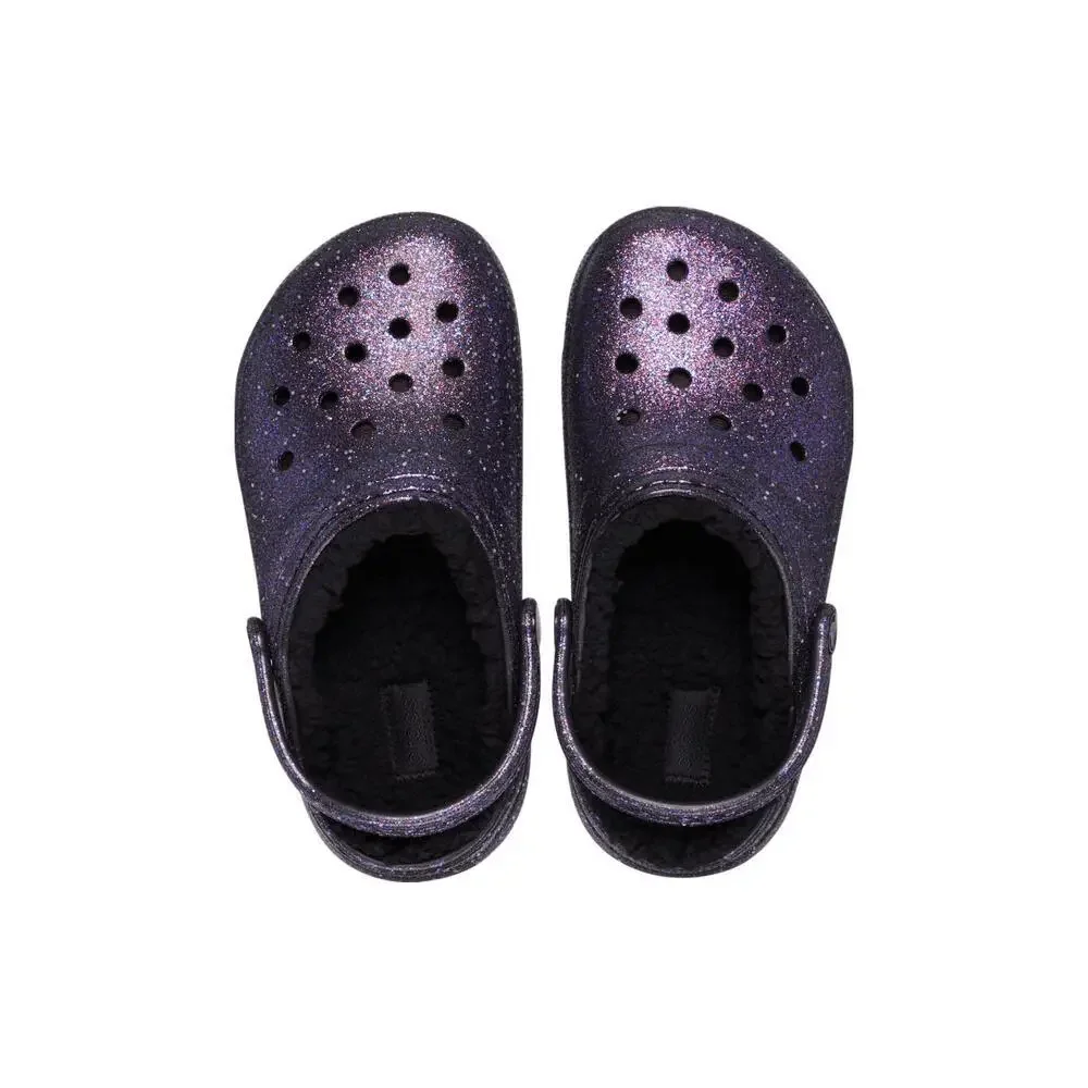 Crocs Classic 210764-0C4 Clog Kids C11 Space Glitter Lined Comfort Shoes ERK1858